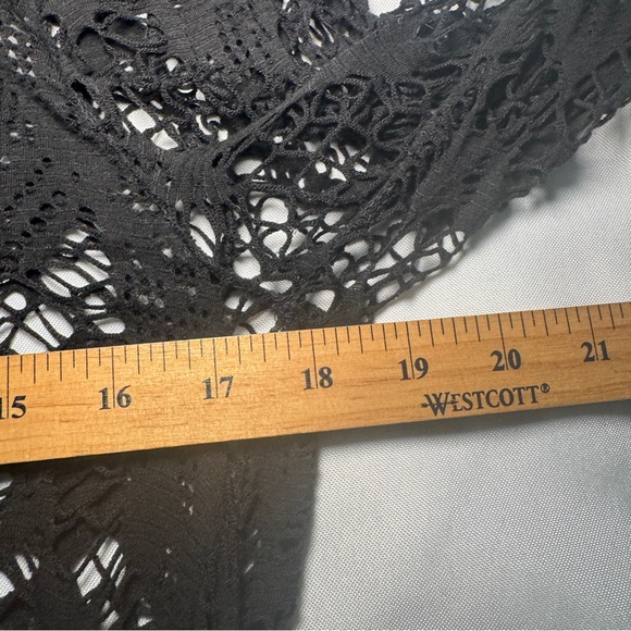Bella Amore Black Crochet Top Linen Gothic Grunge Fairycore Made in Italy M - Picture 4 of 6
